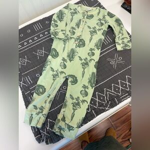 Kate Quinn Green Vegetable Print Onesie